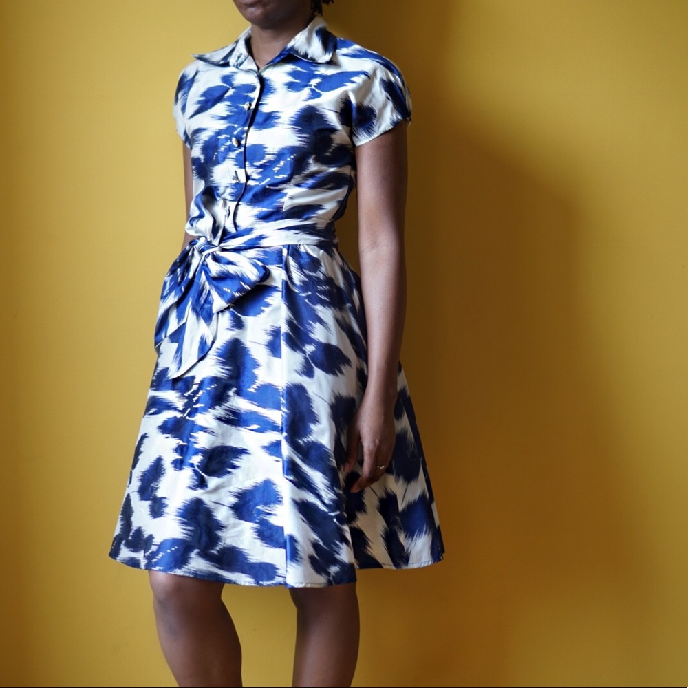 Blue &a White Cocktail Dress